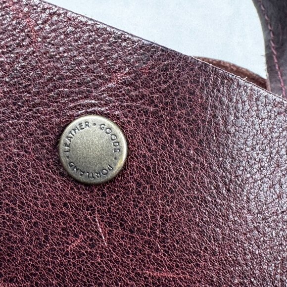 Vtg Portland Leather Goods Mini Crossbody Purse Brown Nutmeg Full Grain Double - Picture 13 of 16